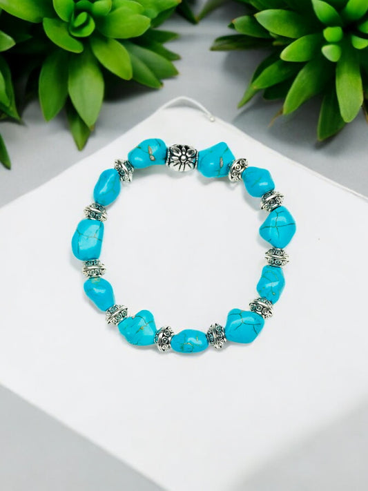 Genuine Gemstone Stretchy Bracelet - B1222