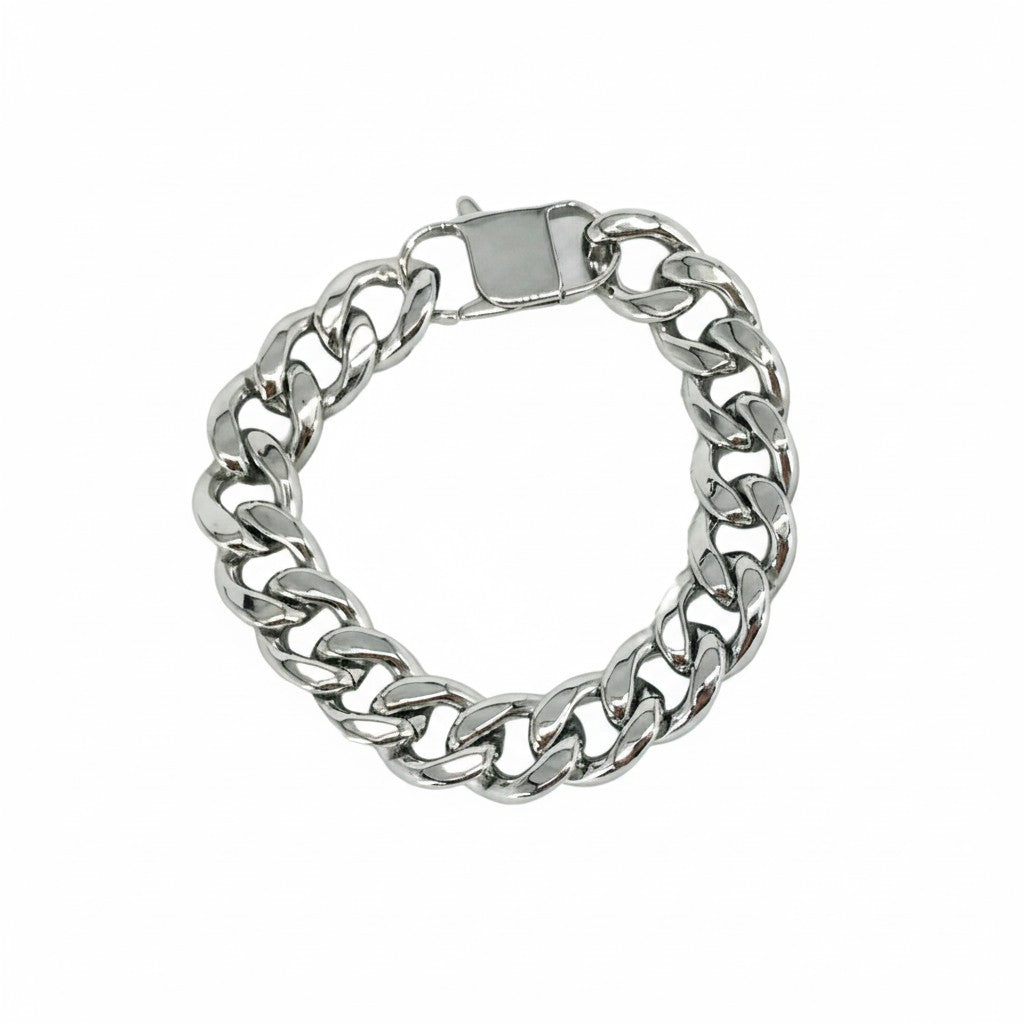Silver Cuban Link Chain Bracelet