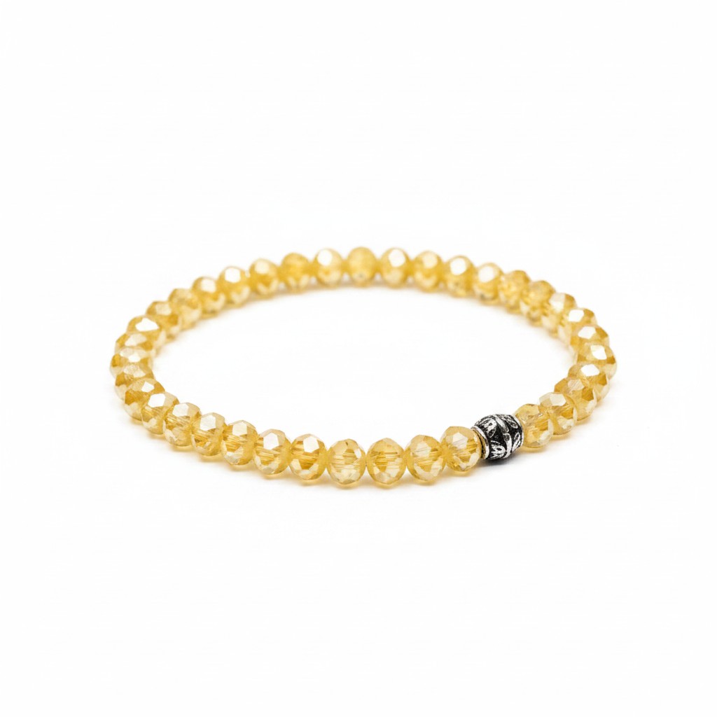 Golden Faceted Glass Bracelet