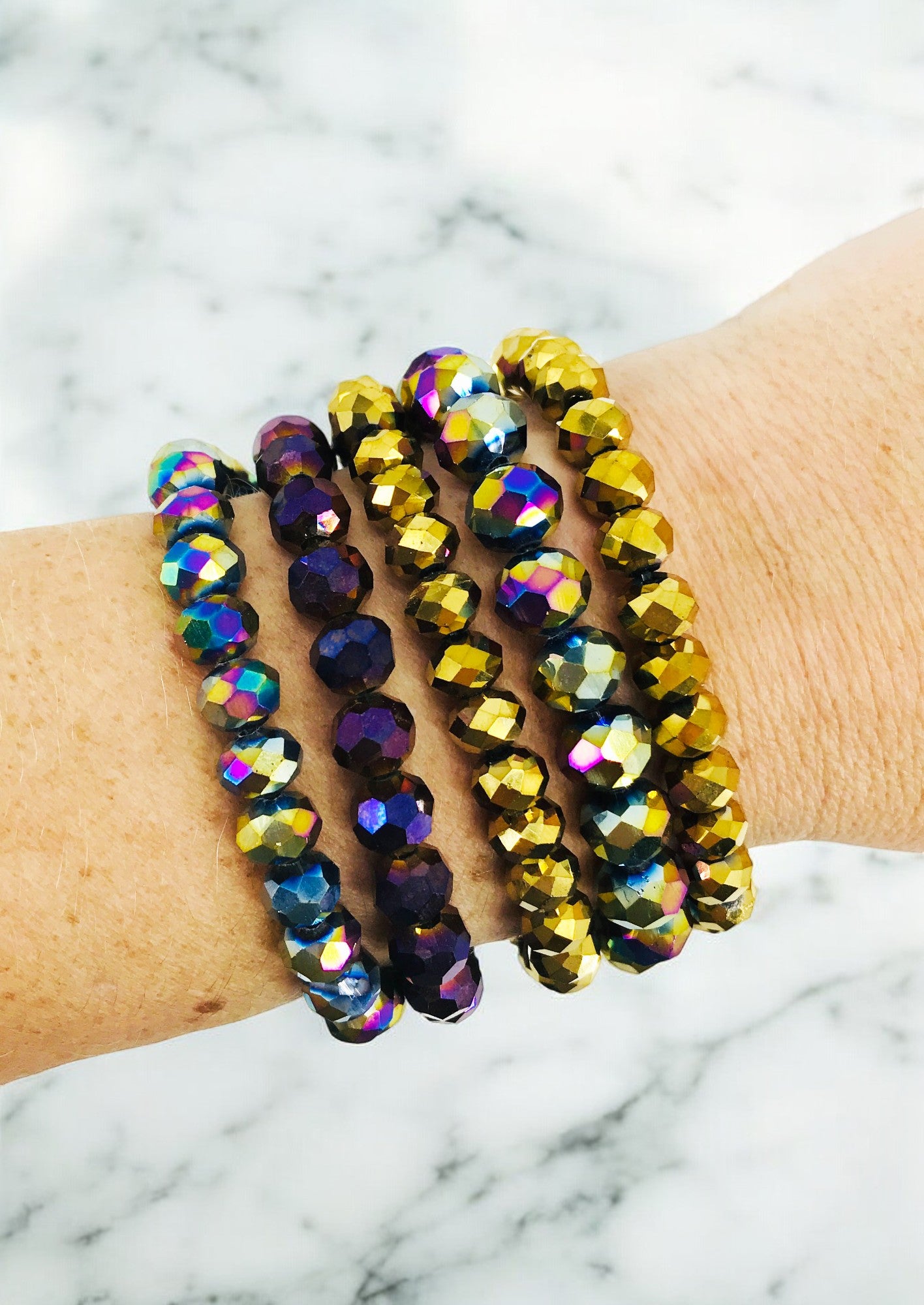 Iridescent Glam Stack Bracelet Set