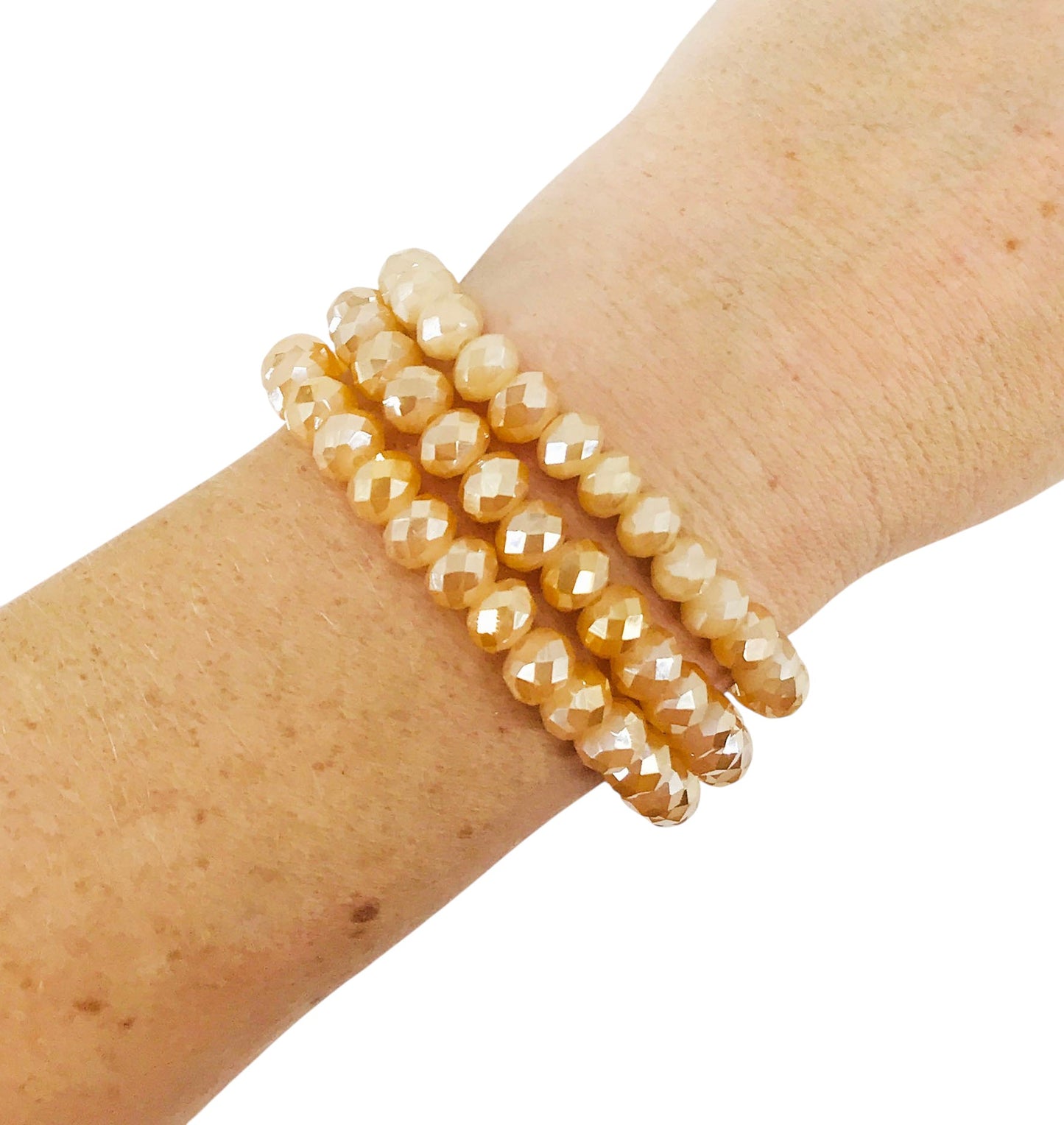 Champagne Three-Strand Stretch Bracelet