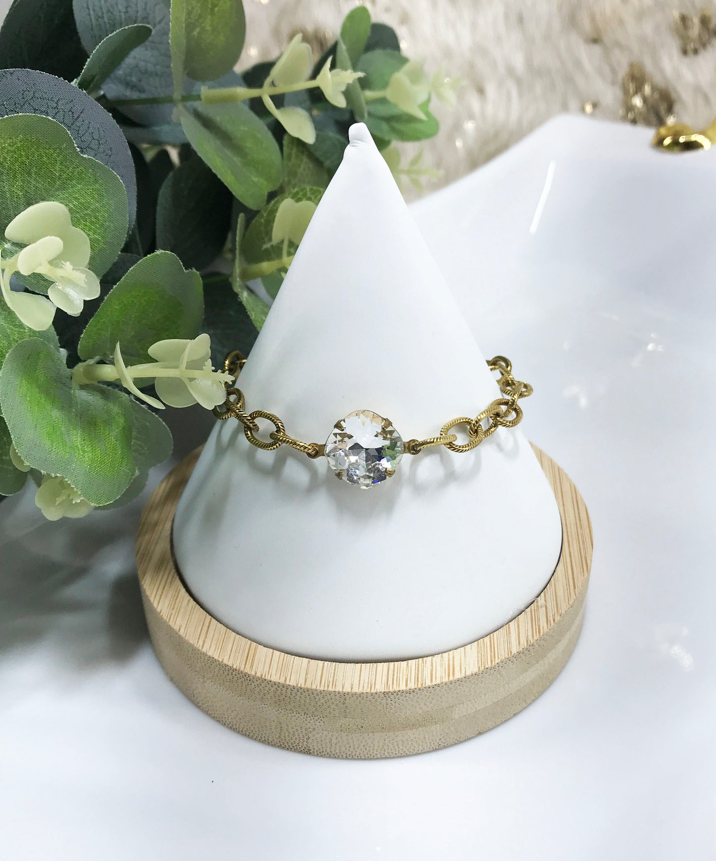 Crystal & Textured Chain Bracelet - B1815