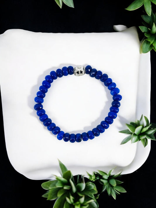 Lapis Gemstone Stretchy Bracelet - B195