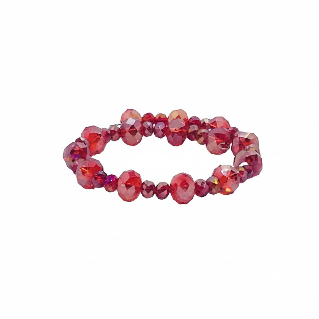 Ruby Pink Glass Wrap Bracelet