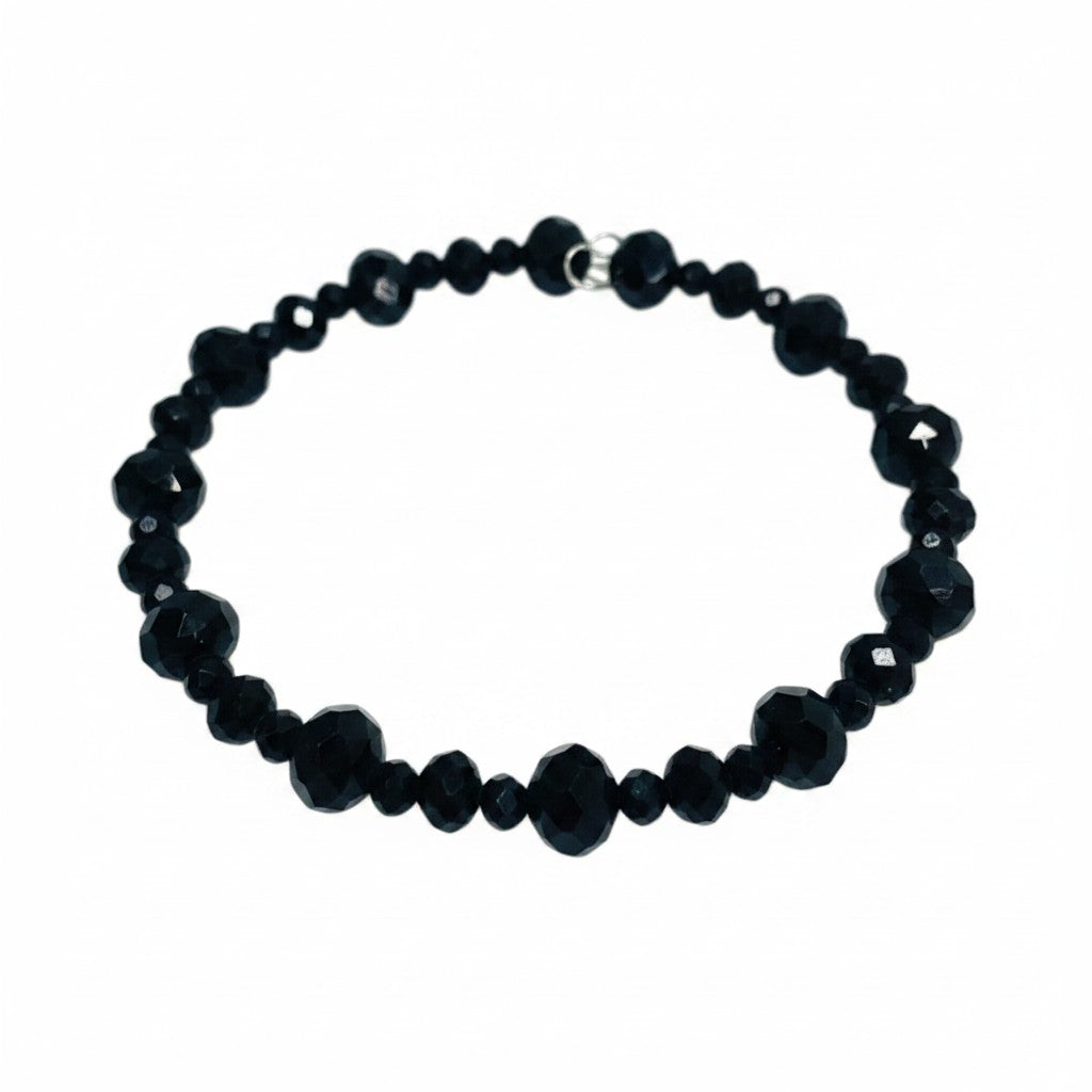 Black Glass Wrap Bracelet