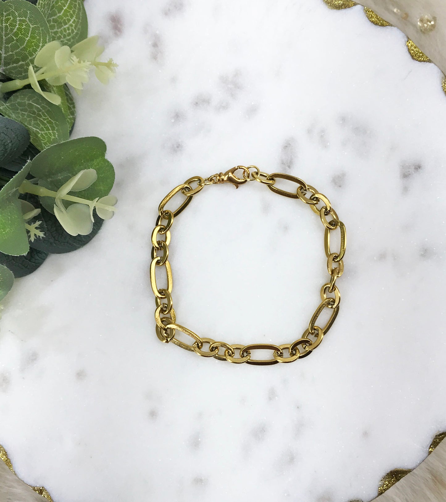 Stainless Steel Cable Chain Bracelet - B2116