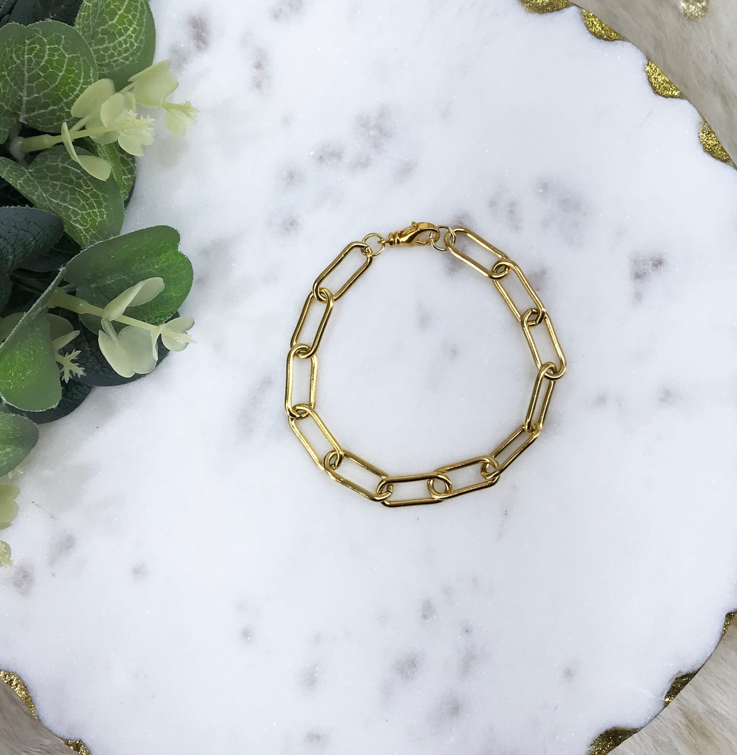 Gold Paperclip Chain Bracelet