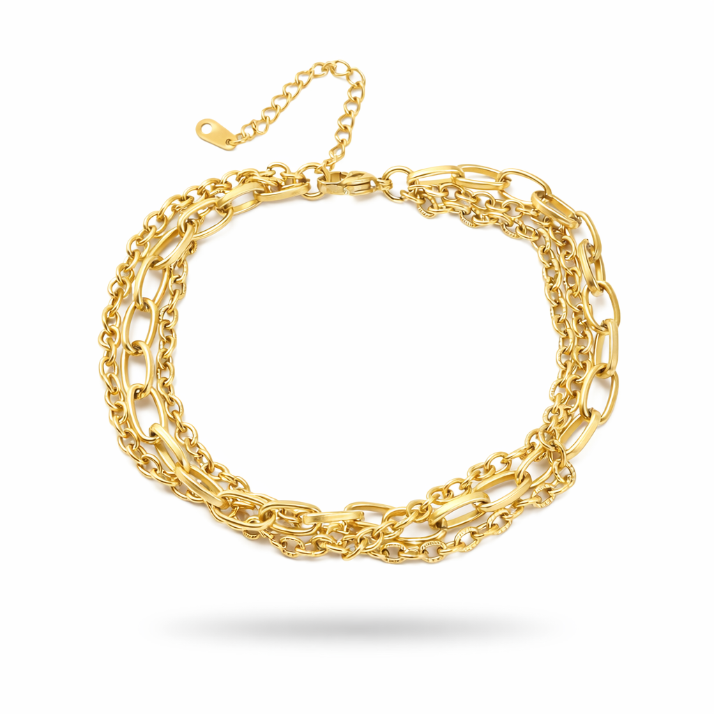 Gold Layered Chain Multi-Strand Bracelet