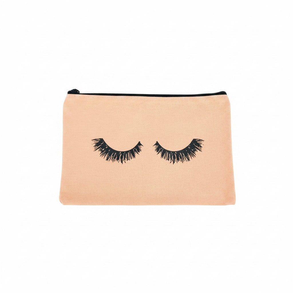 Pink Eyelash Cosmetic Bag