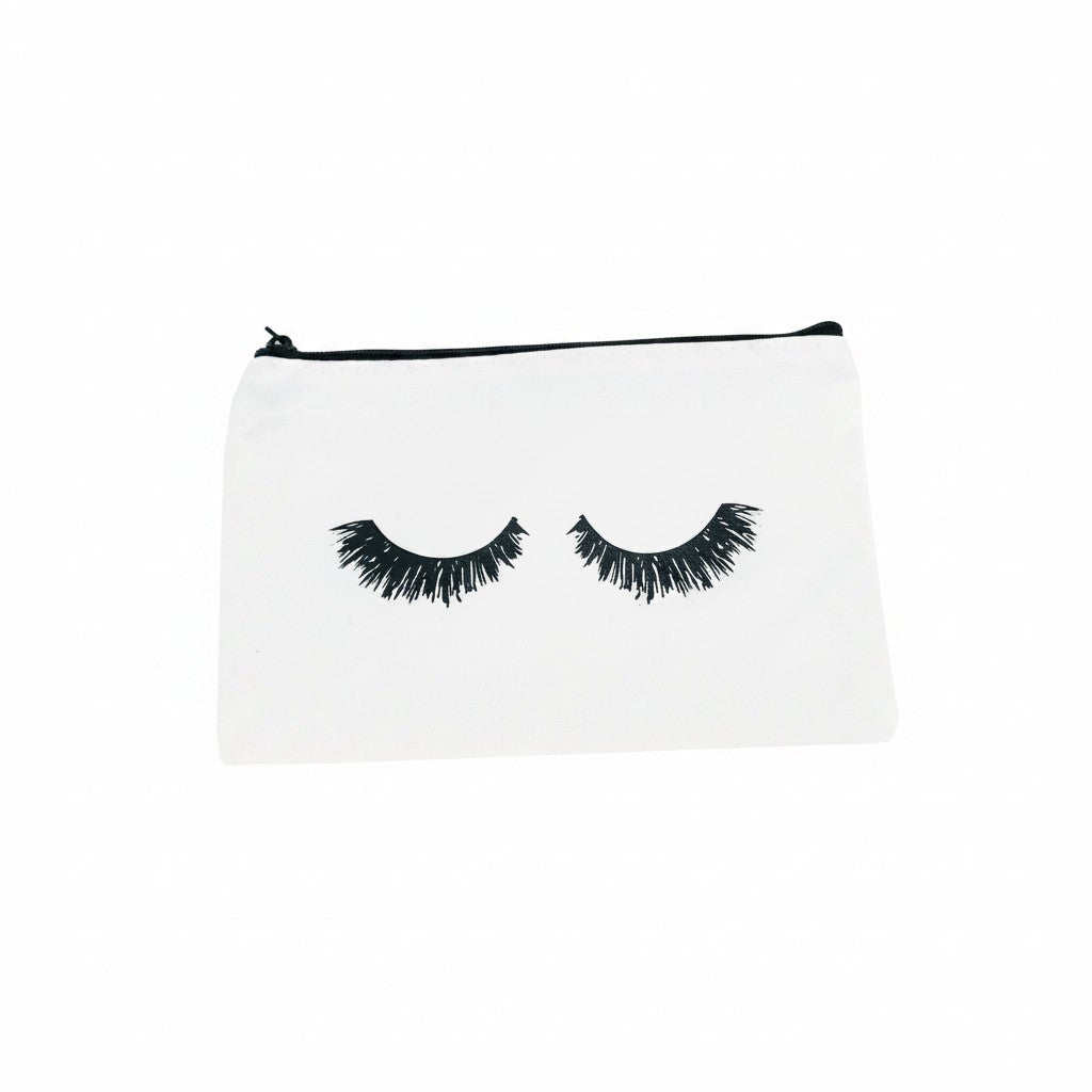 White Eyelash Cosmetic Bag