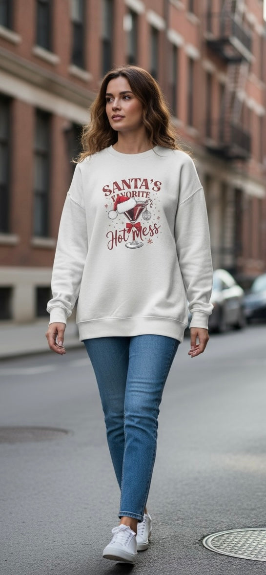Santa's Favorite Hot Mess Oversize Sweatshirt