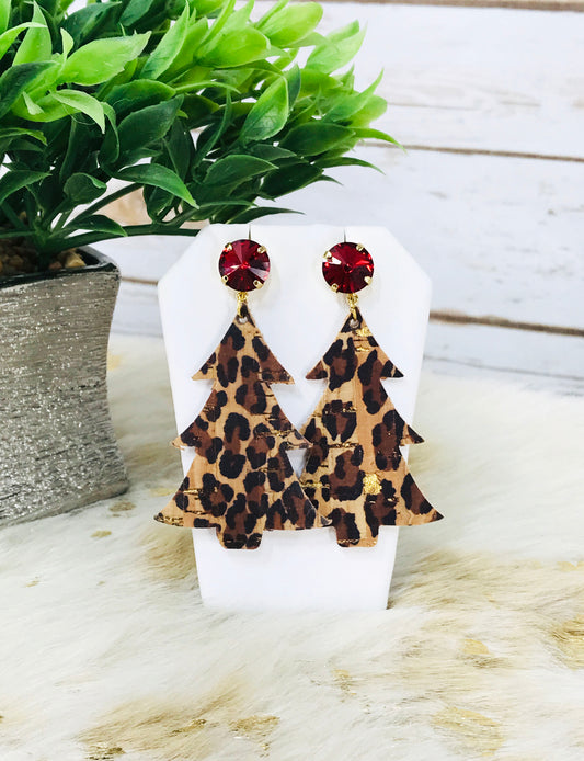 Crystal & Christmas Tree Earrings - E19-3673