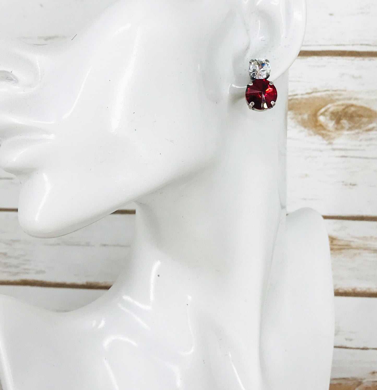 Double Crystal Stud Earrings - E19-3732