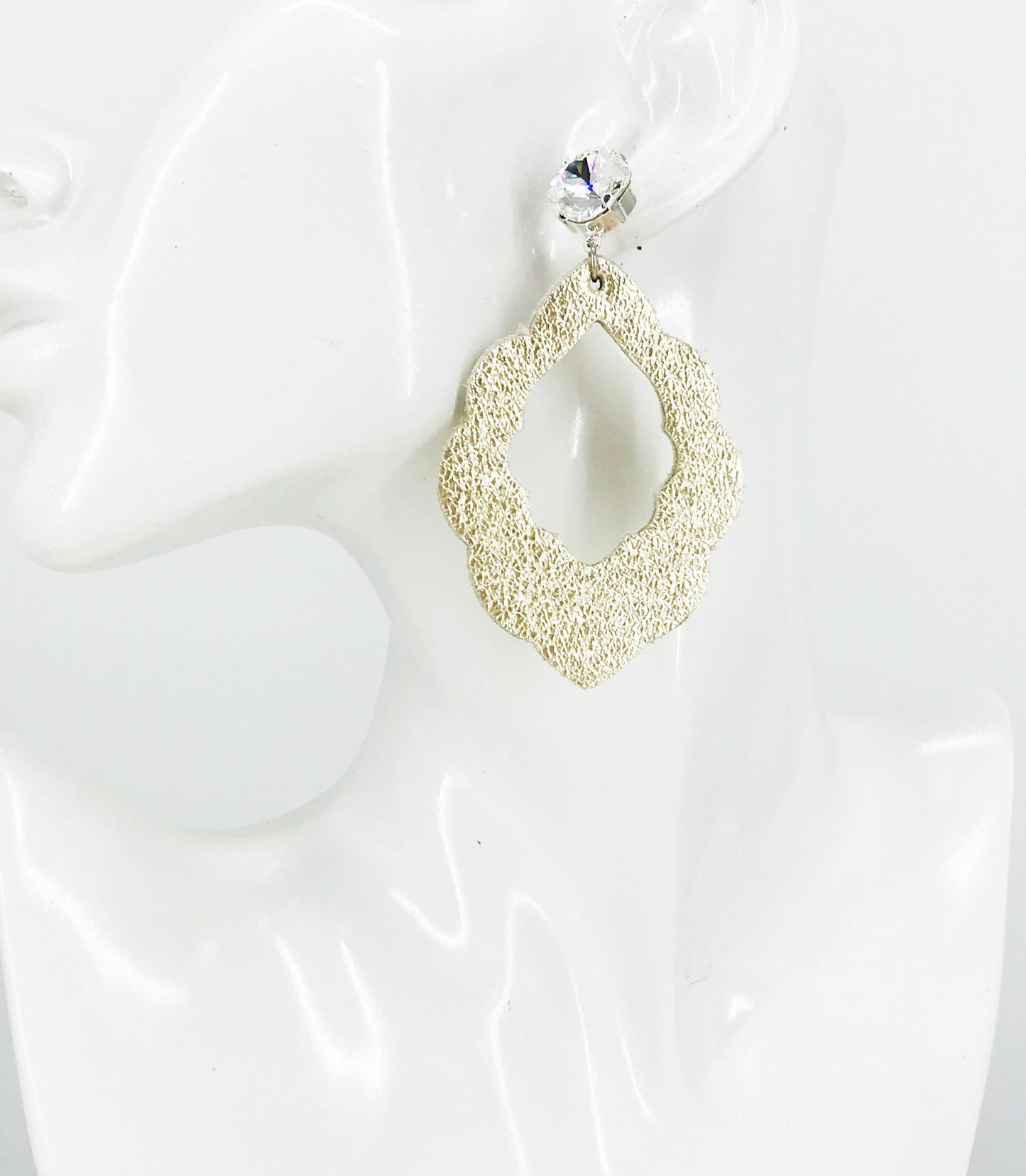 Crystal and Genuine Leather Earrings - E19-3769