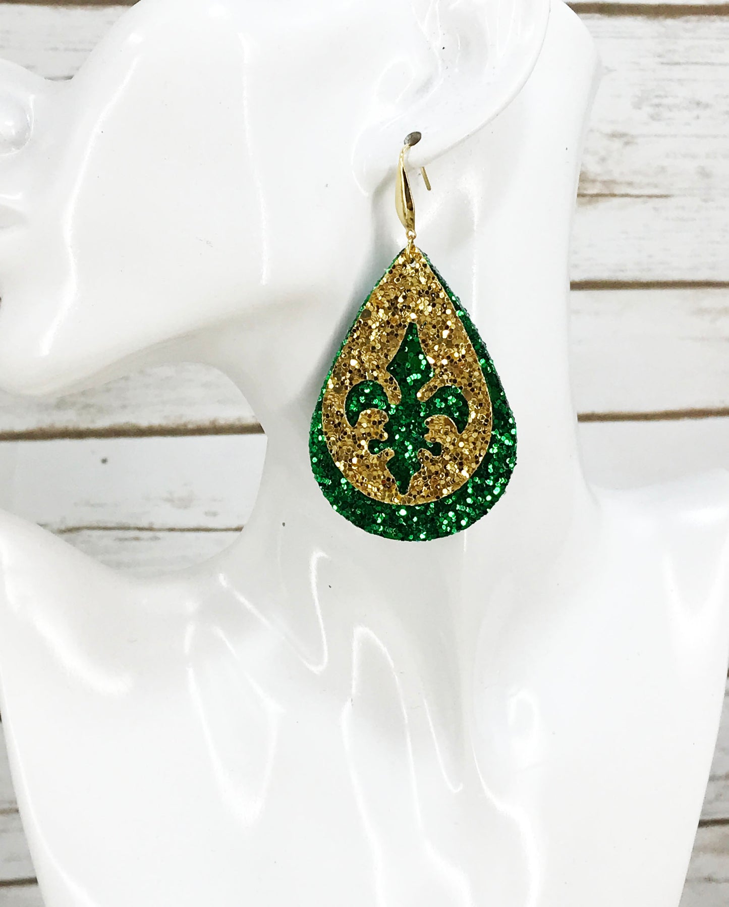 Glitter Fleur De Lis Earrings - E19-4306