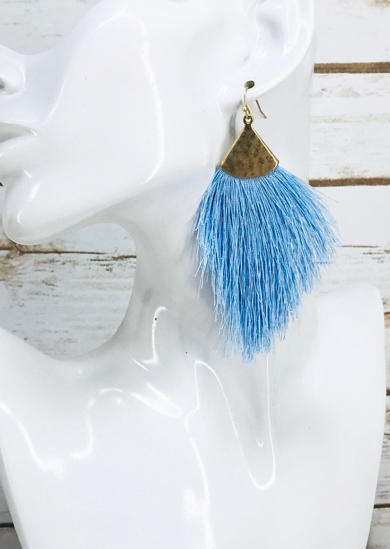 Blue Tassel Pendant Earrings - E19-4510