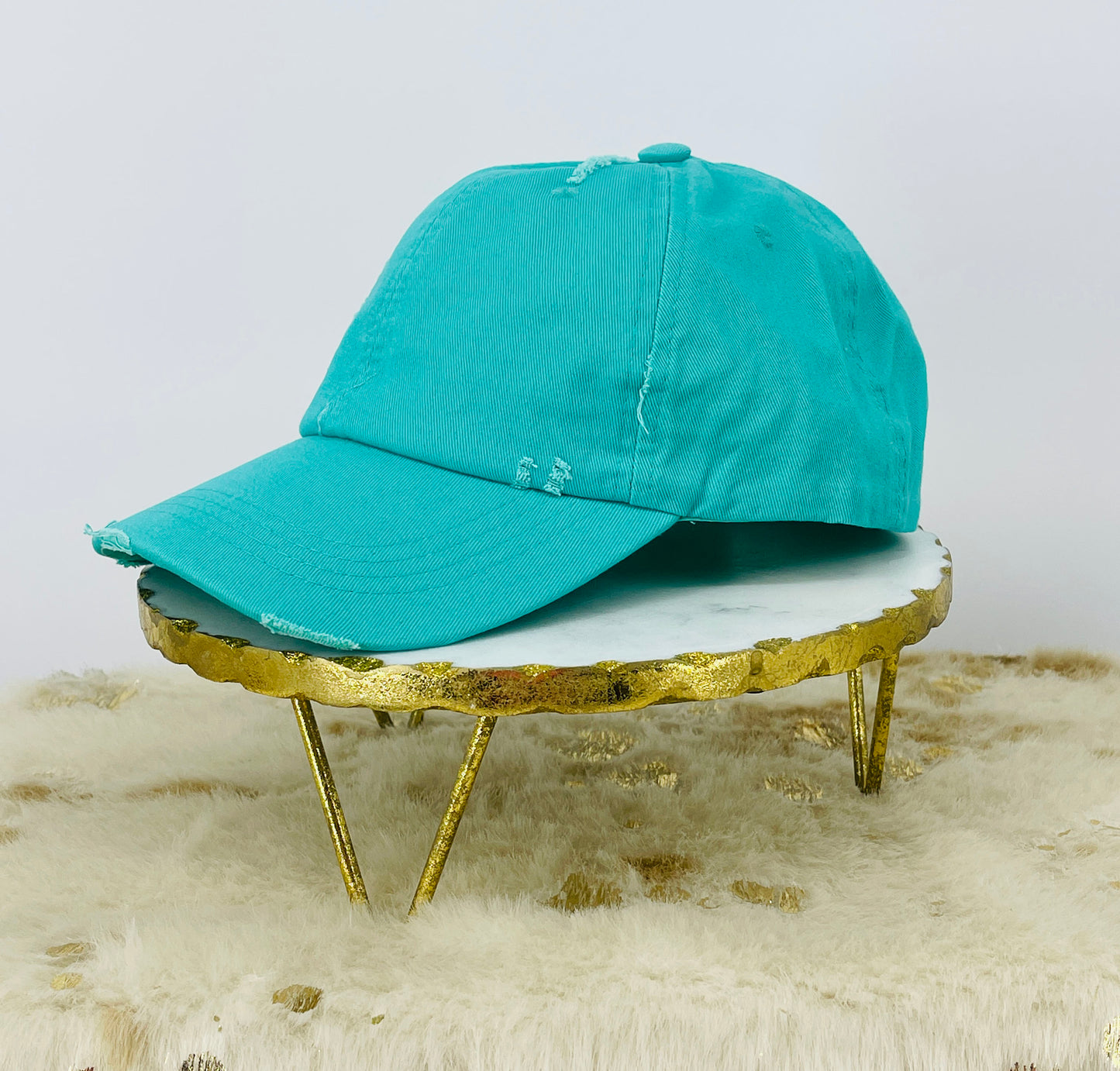 Mint Ladies Distressed Ponytail Hat