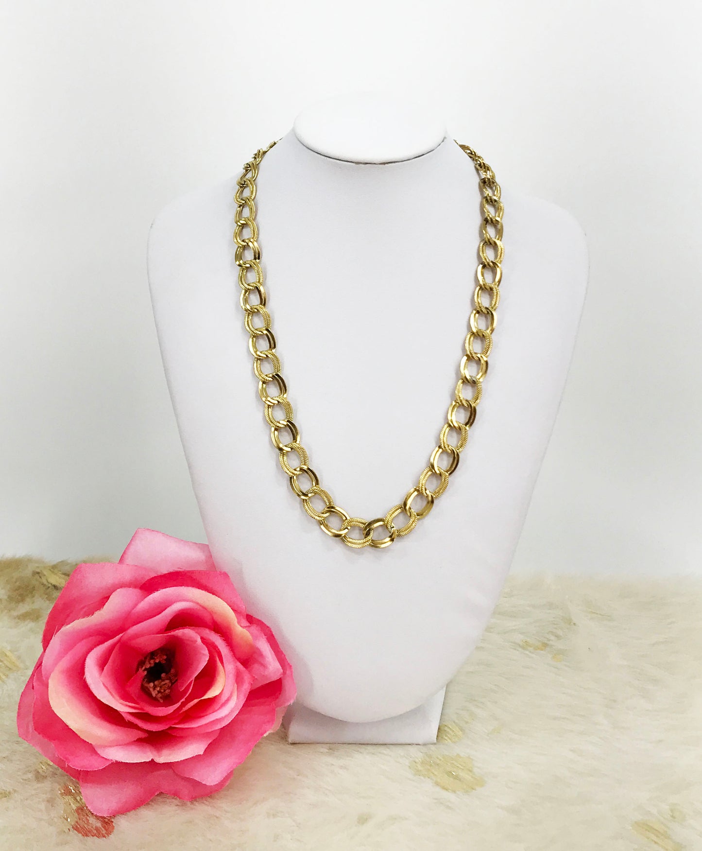 Stainless Steel Double Link Chain Necklace - N329