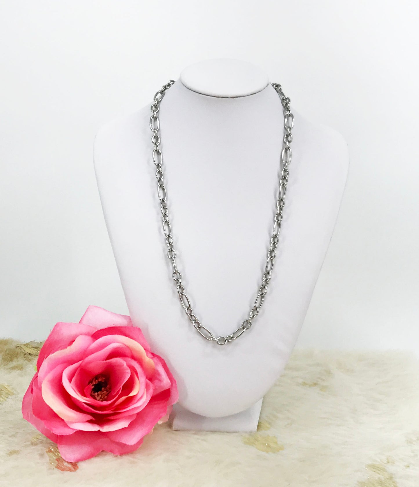 Stainless Steel Figaro Chain Necklace - N771