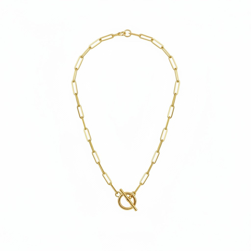 Smooth Gold Paperclip Chain Necklace