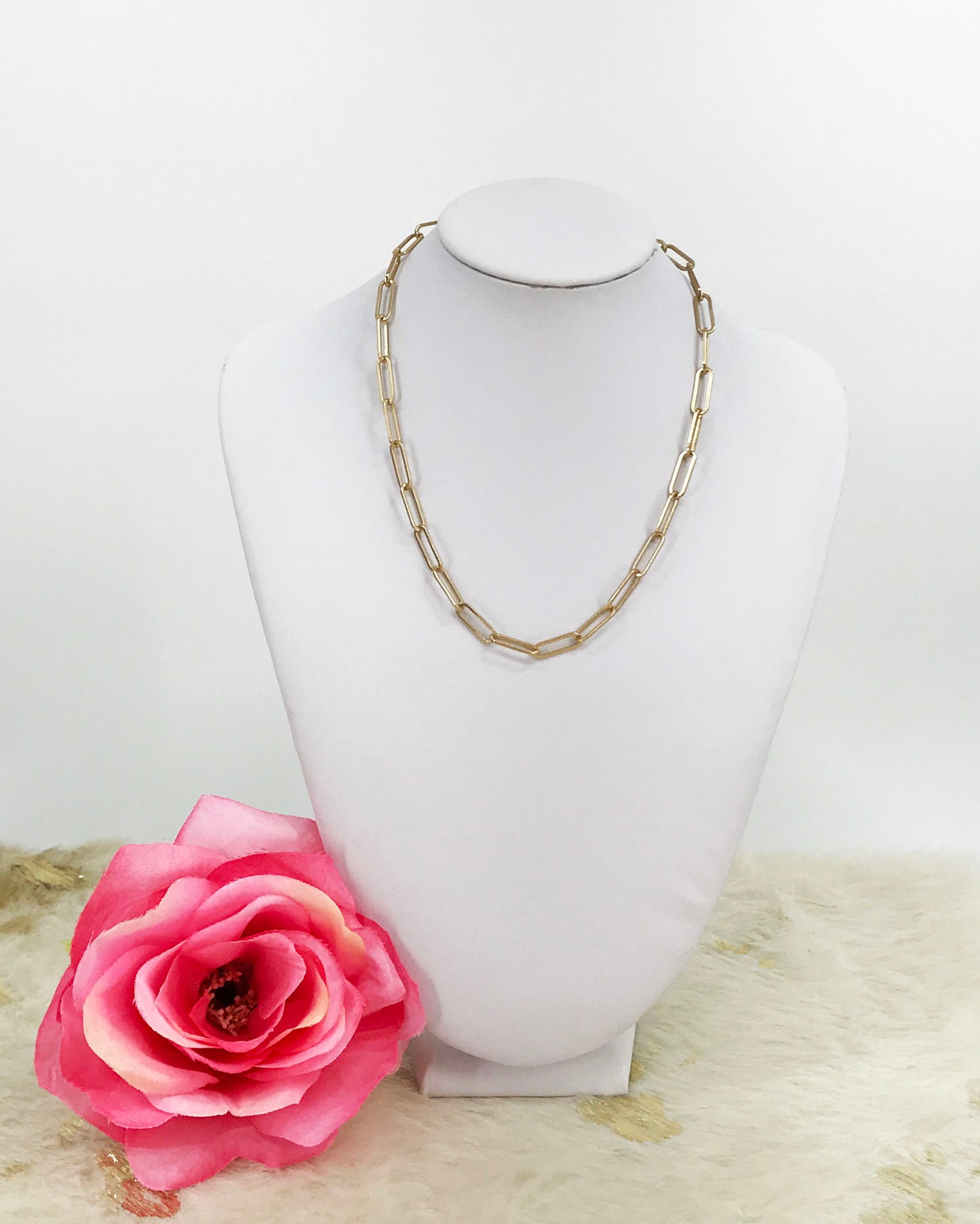 Smooth Paperclip Chain Necklace - N782
