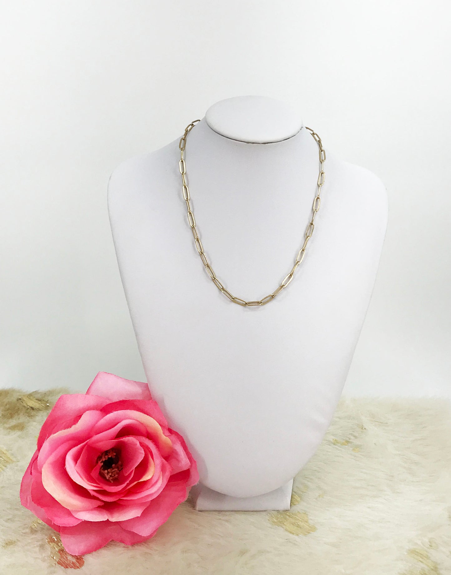 Smooth Paperclip Chain Necklace - N783