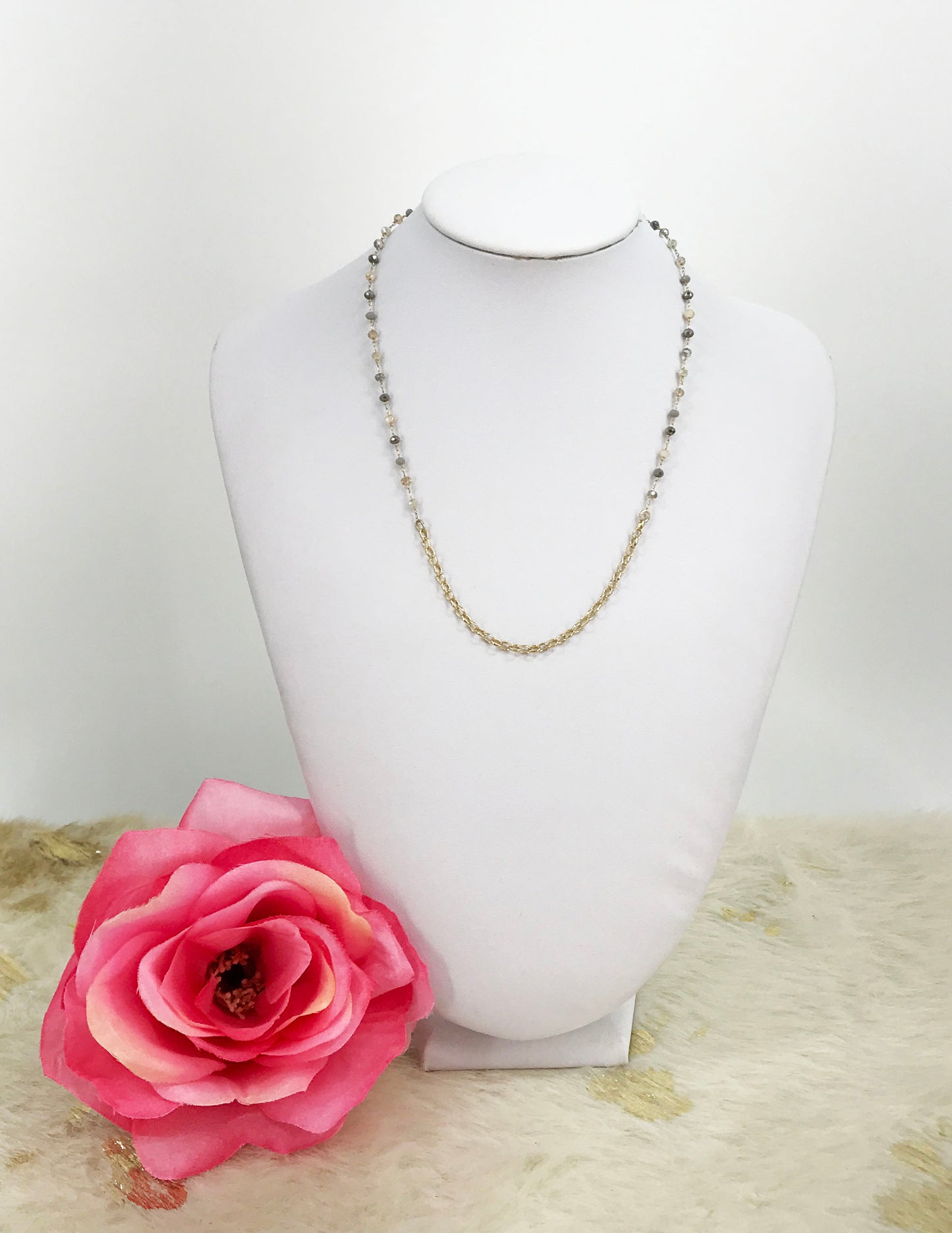 Neutral Rosary Chain Necklace - N785