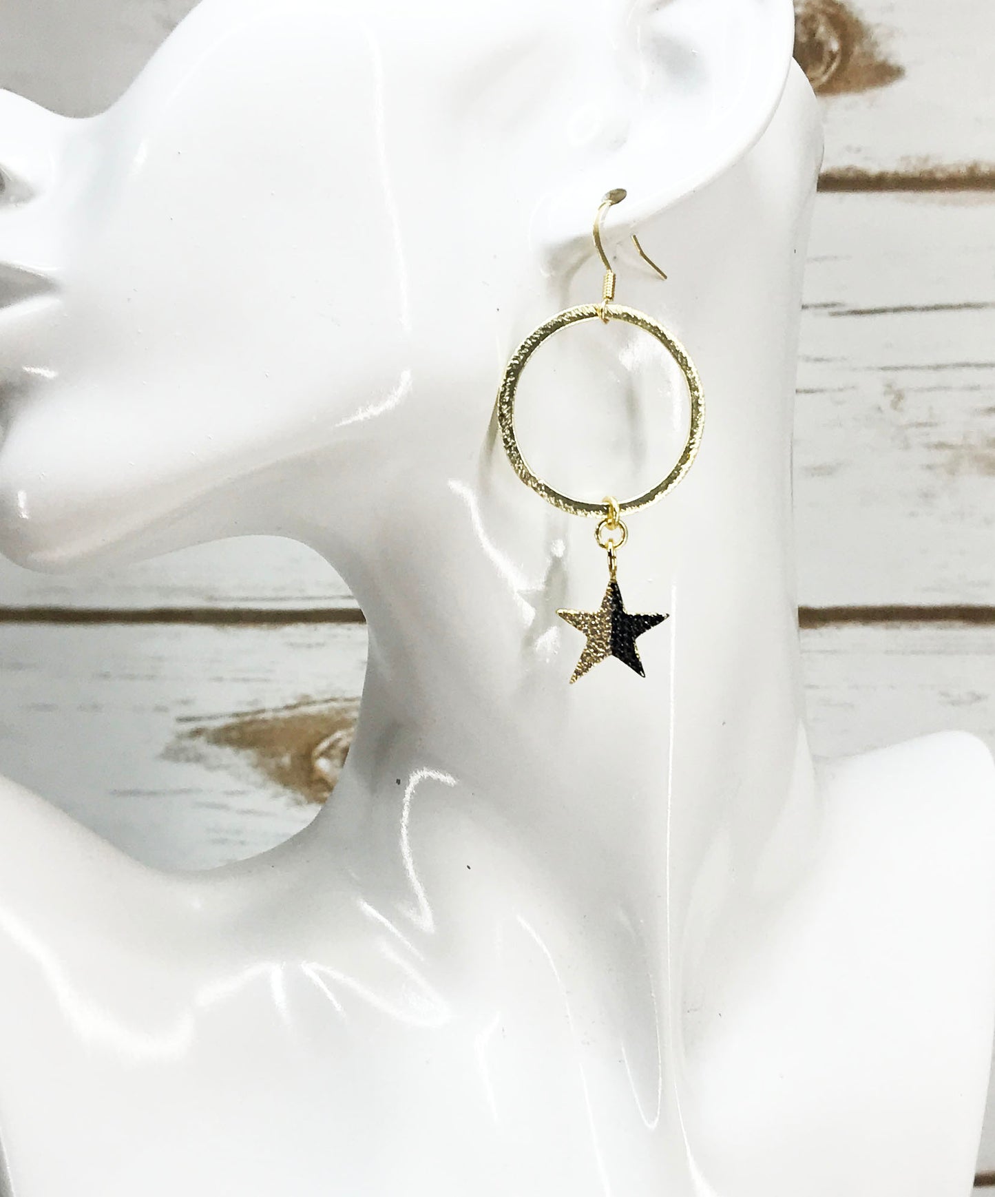 Pavé Star Paperclip Chain Necklace & Earring Set