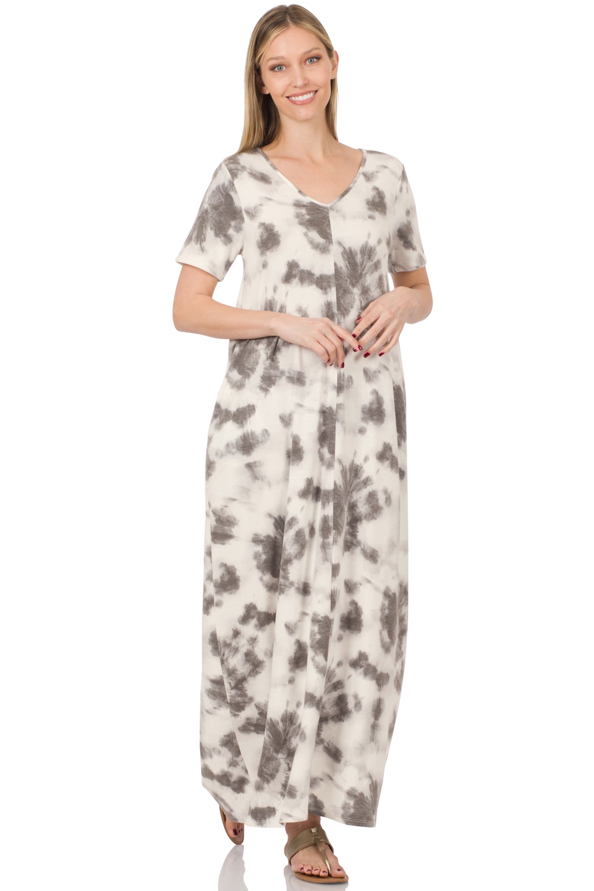 Grey Tie Dye Maxi Dress - C203