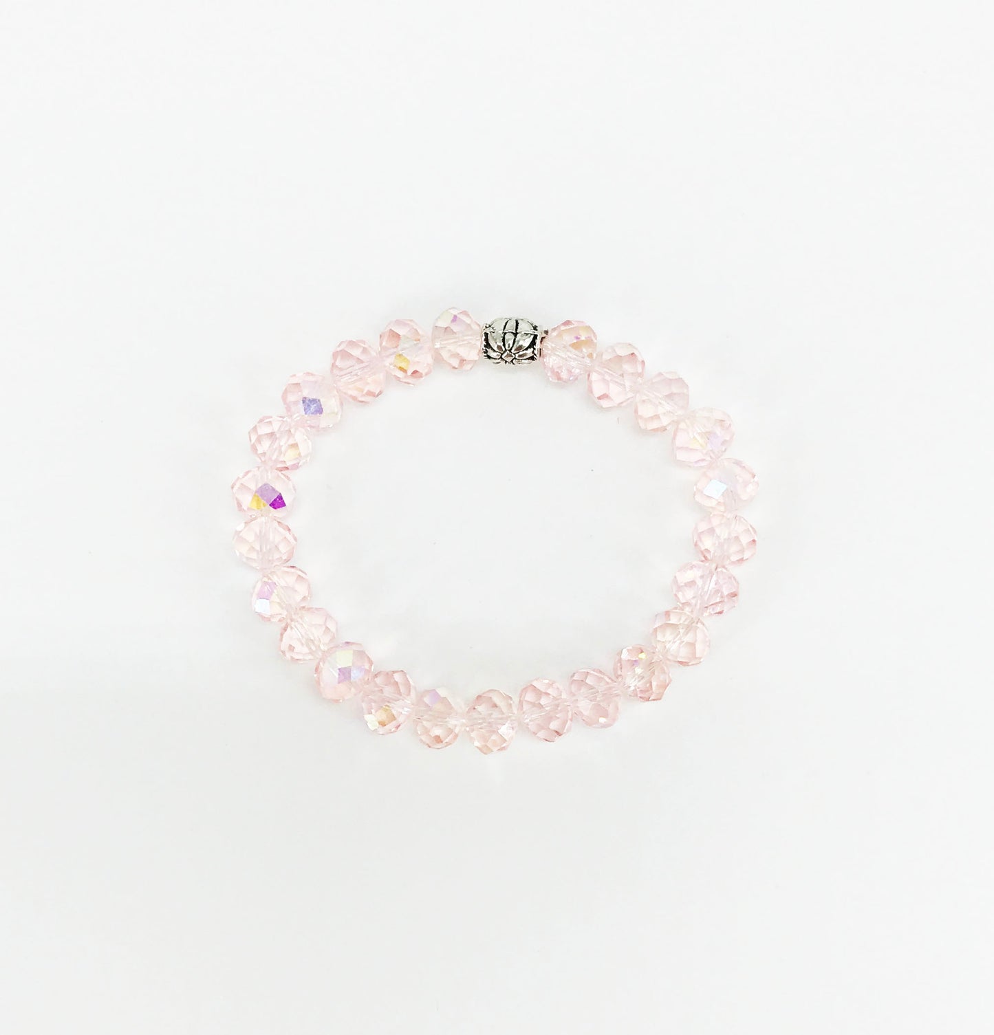 Pink AB Glass Bead Stretchy Bracelet