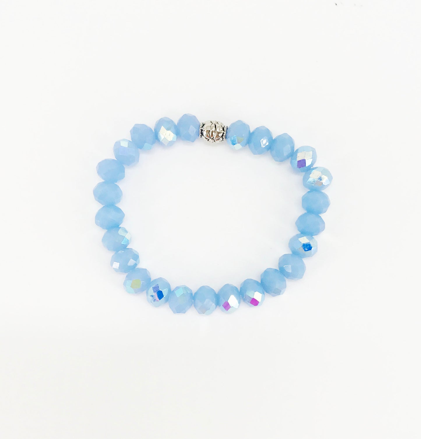 Light Blue AB Glass Bead Stretchy Bracelet