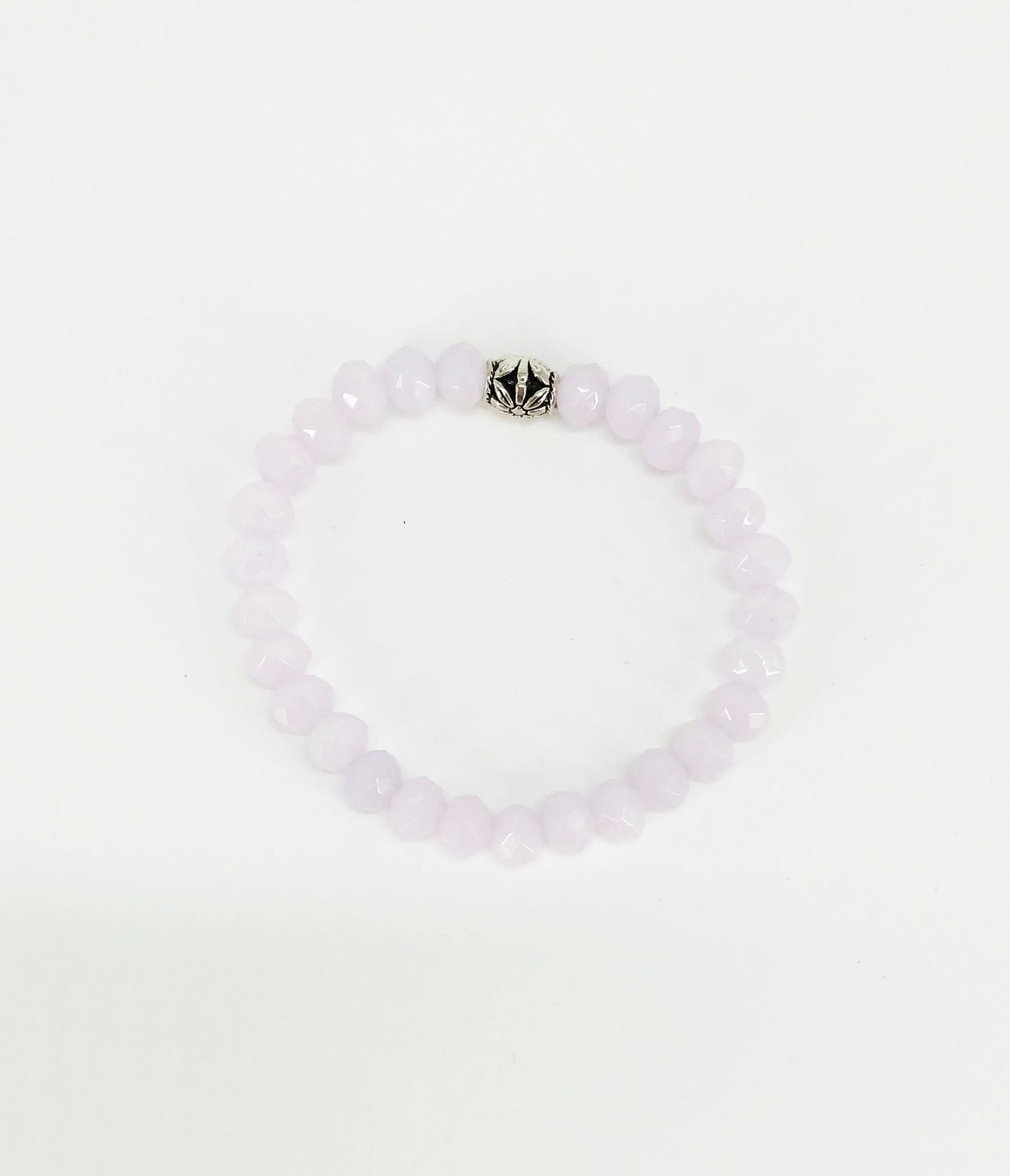 Pastel Purple Glass Bead Stretchy Bracelet