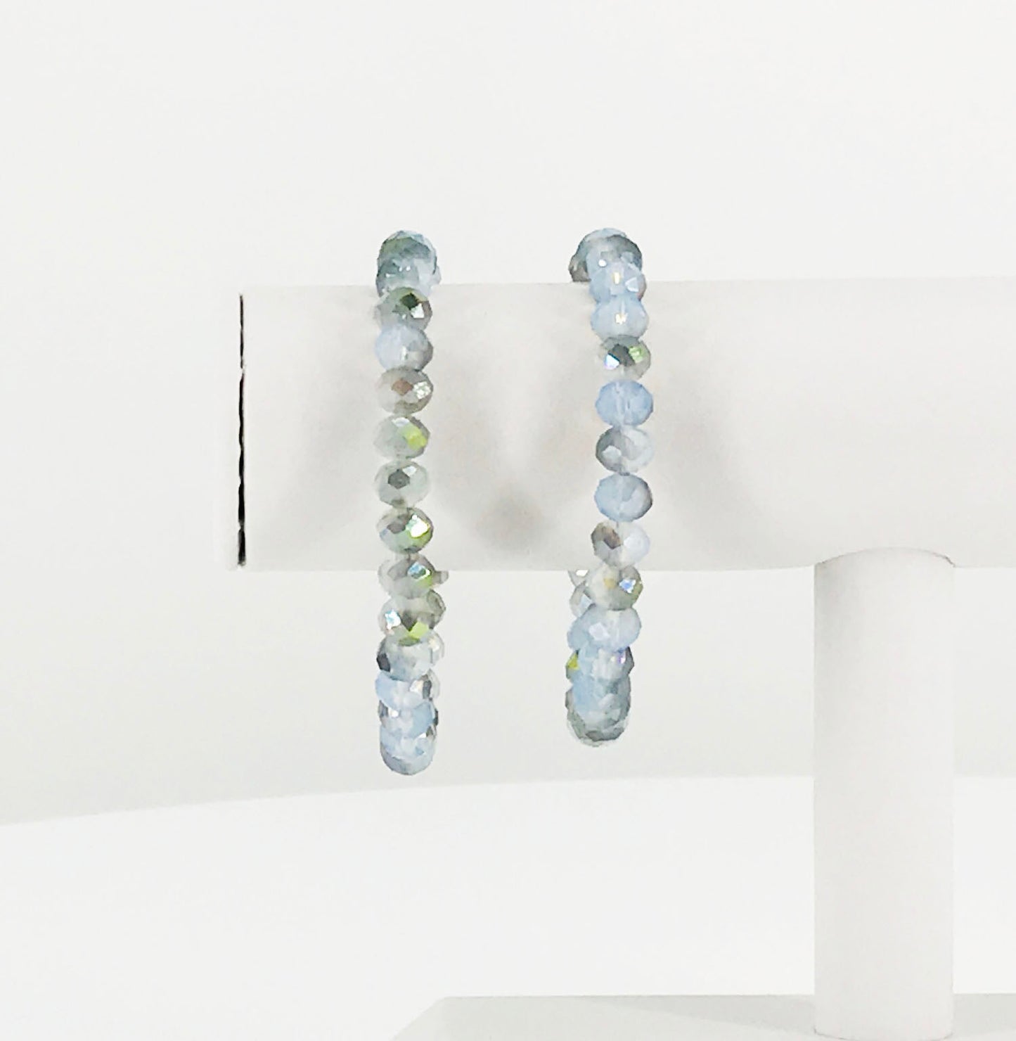 Sea Green Glass Bead Stretchy Bracelet