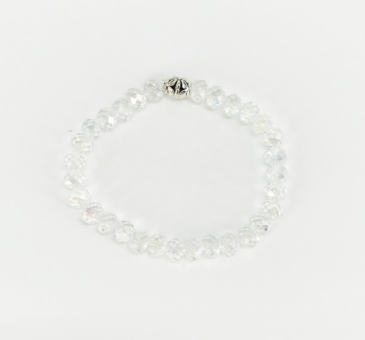 Clear AB Glass Bead Stretchy Bracelet