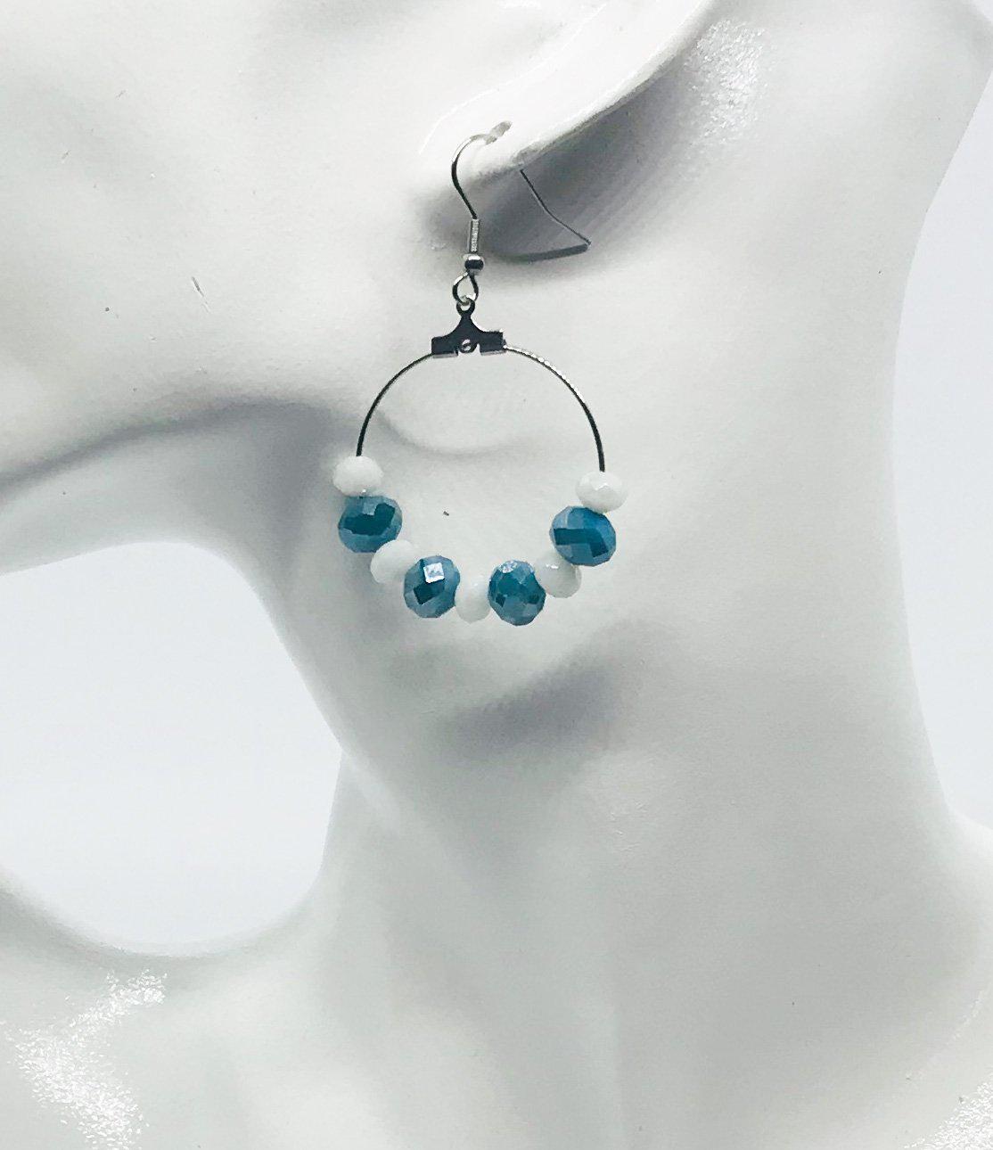 Glass Bead Hoop Earrings - E19-343