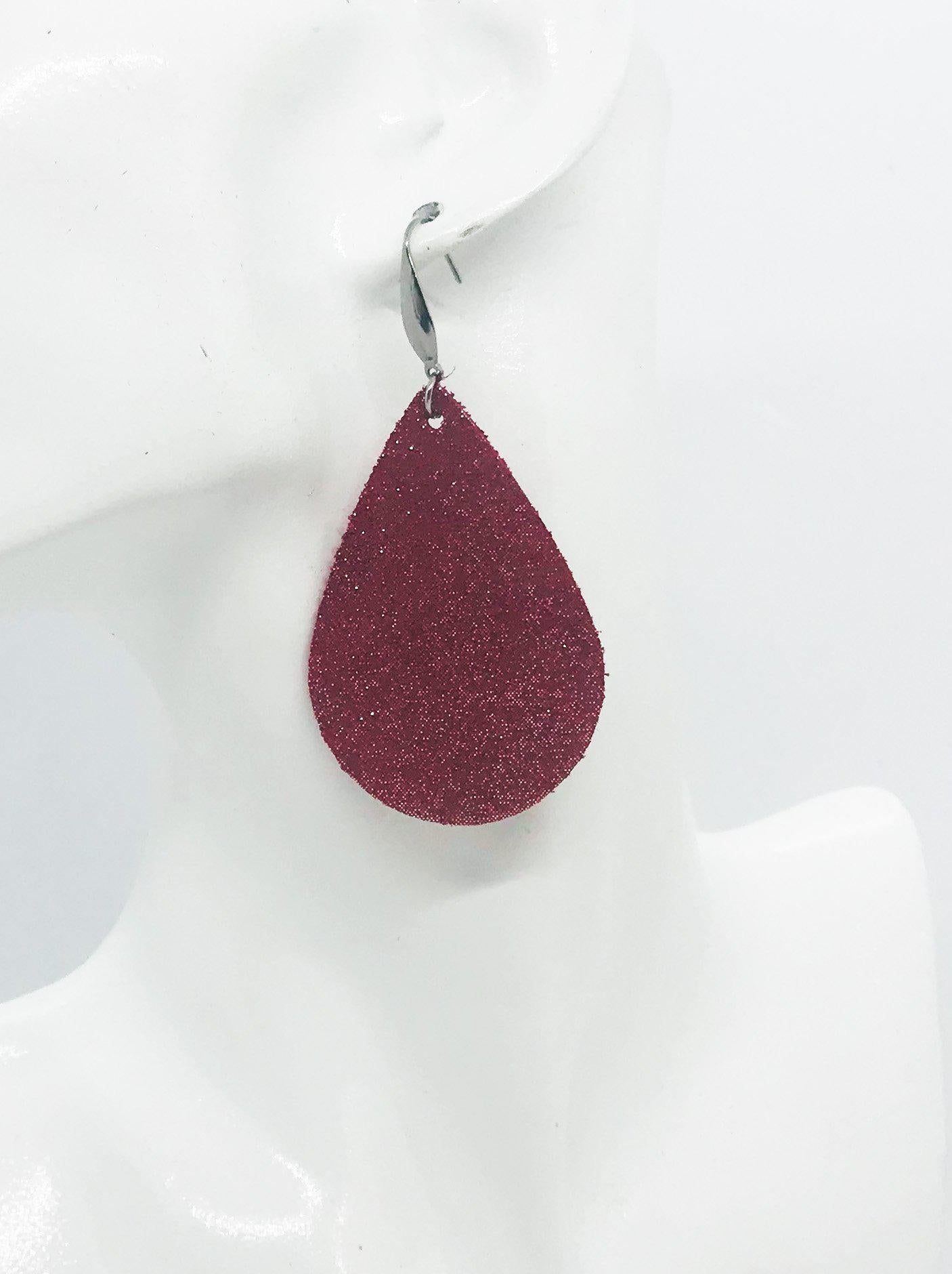 Crimson Dazzle Leather Earrings - E19-1102