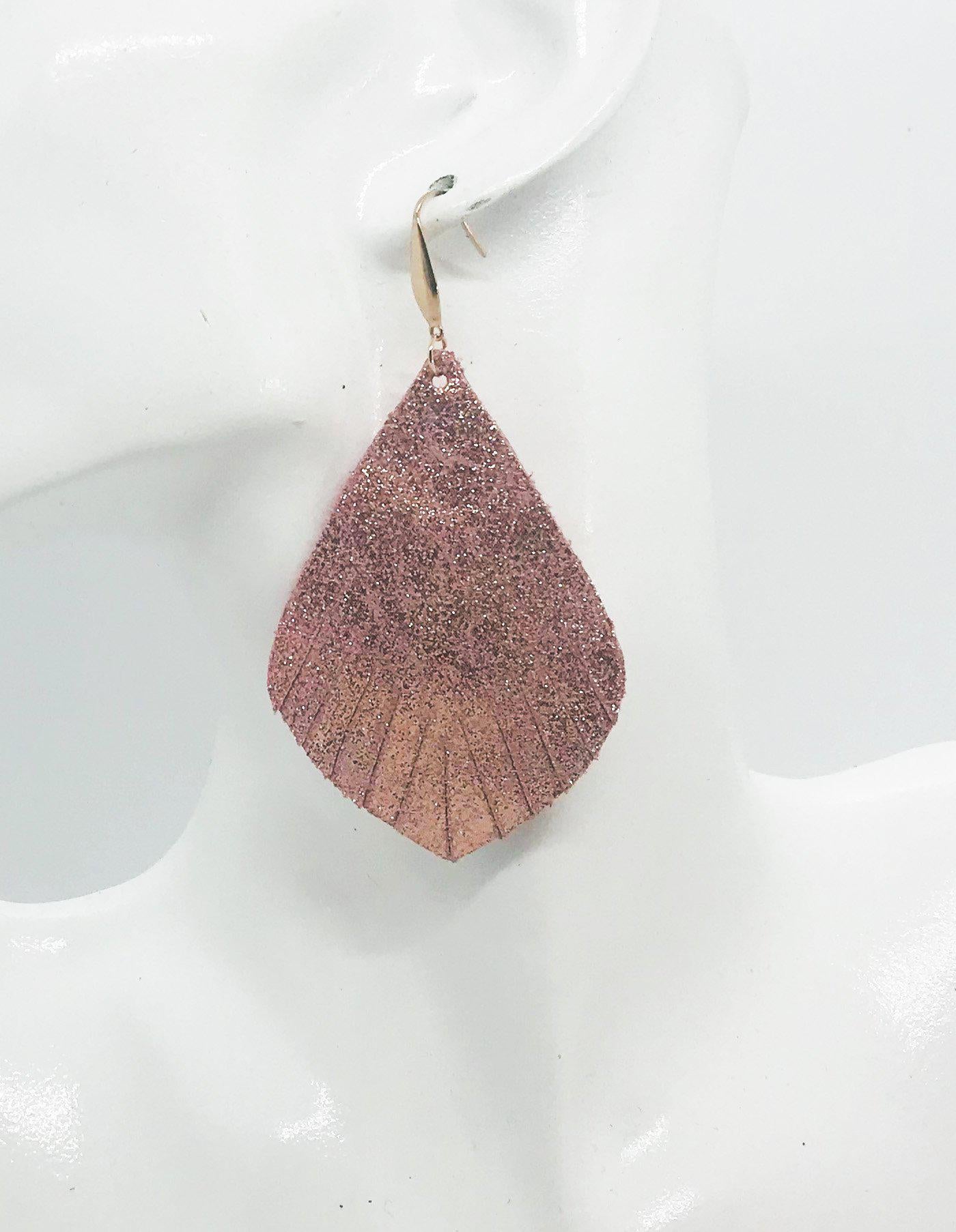 Rose Gold Leather Earrings - E19-1235