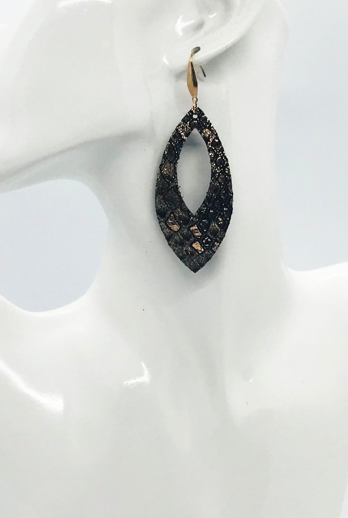 Rose Gold Genuine Leather Earrings - E19-1667