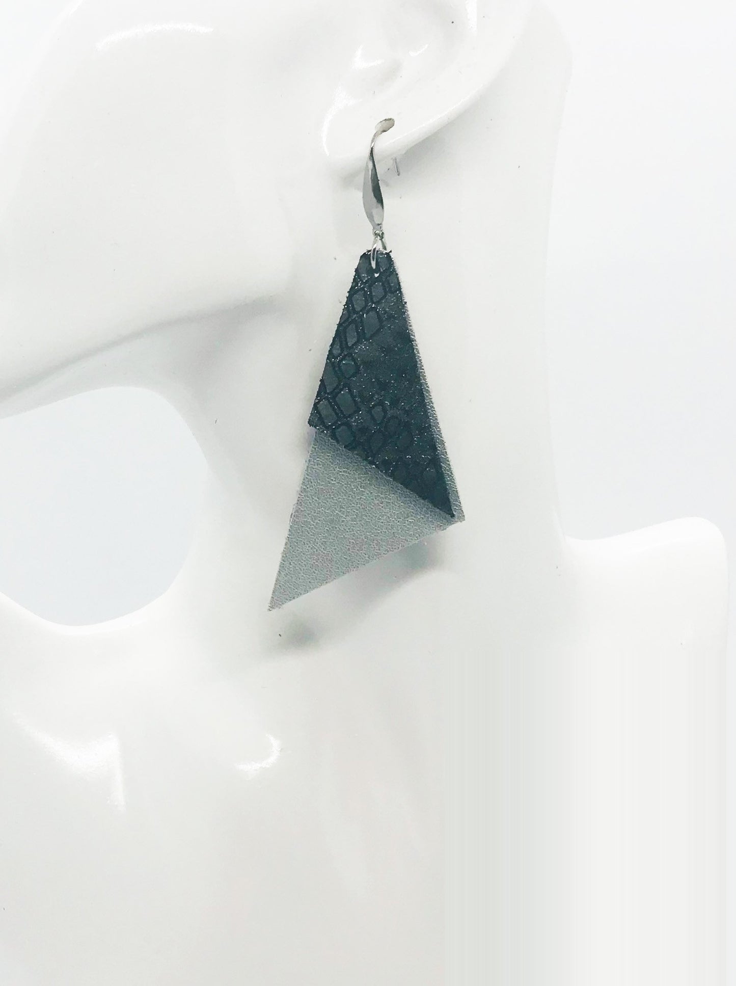 Layered Genuine Leather Earrings - E19-1848