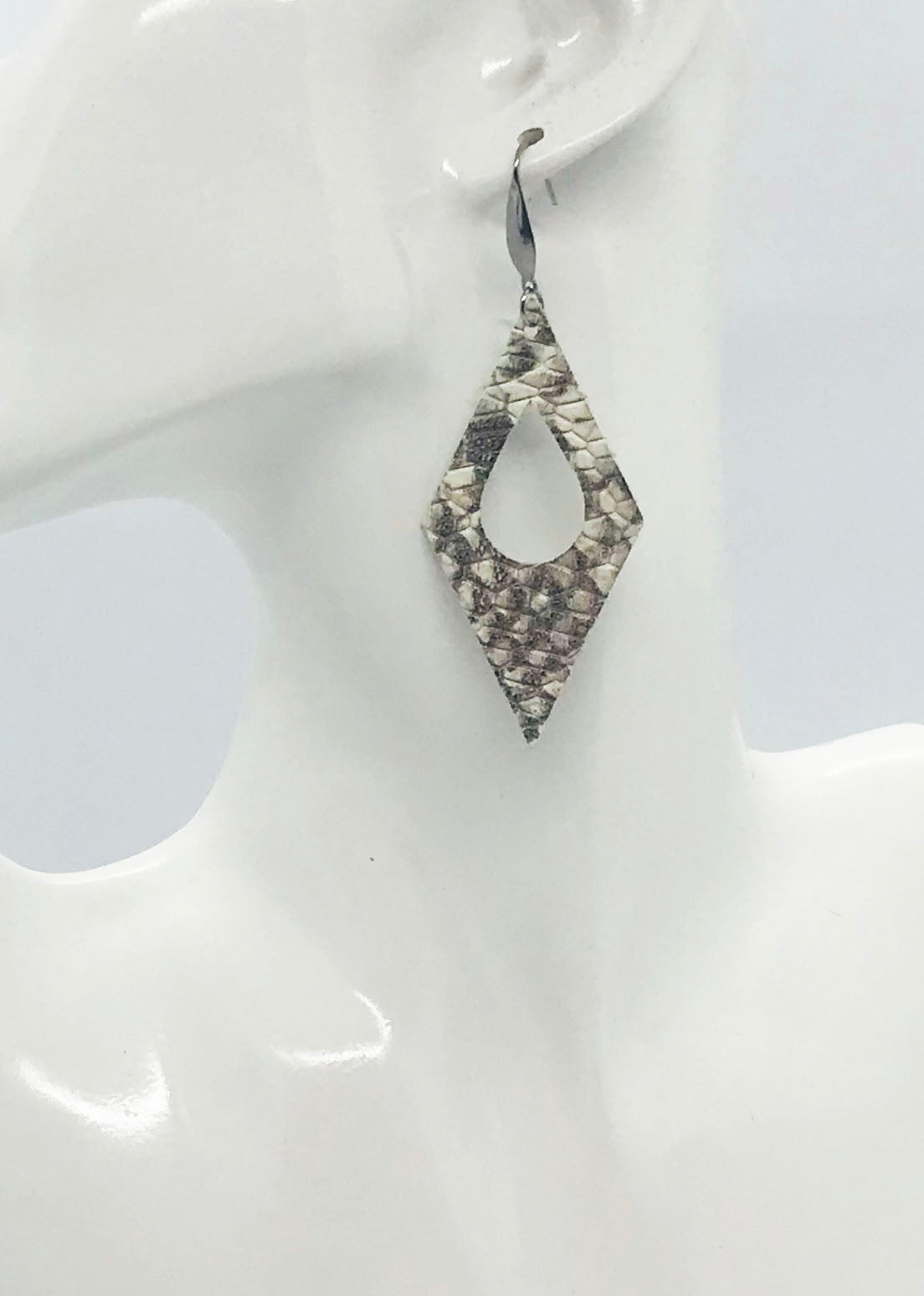 Snake Skin Leather Earrings - E19-1886