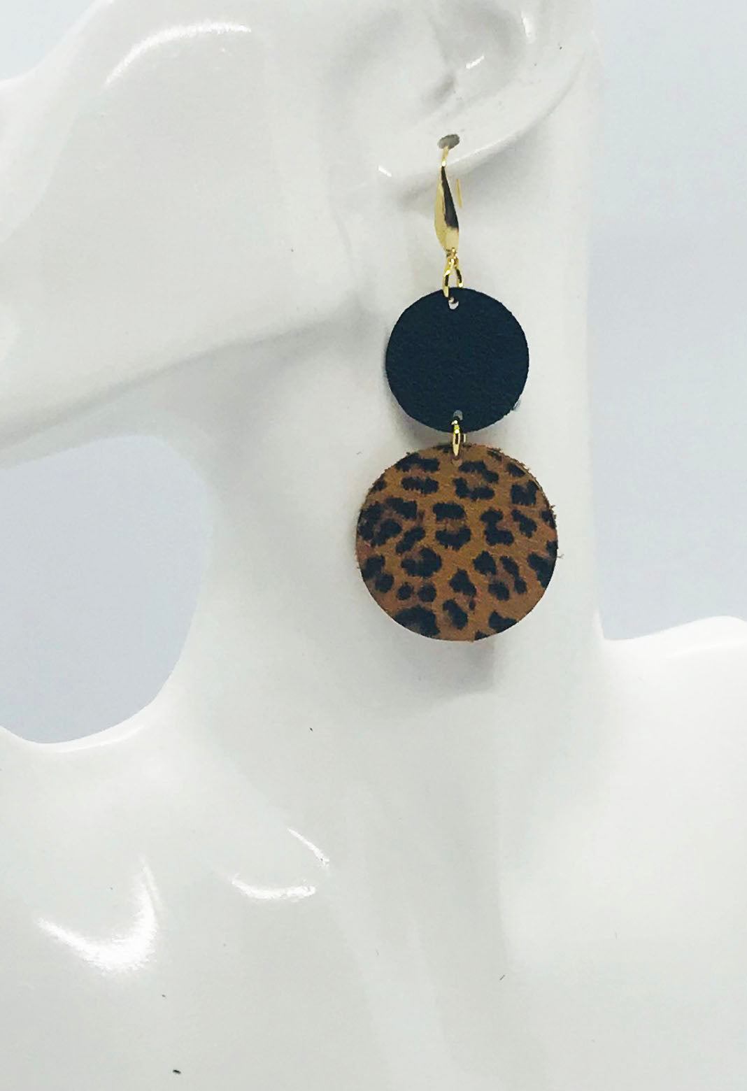 Tigers Eye Leopard Leather Earrings - E19-1939