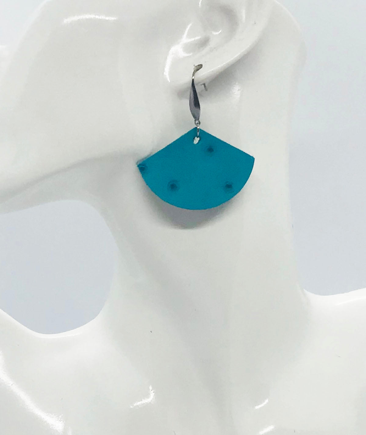Turquoise Embossed Genuine Leather Earrings - E19-1956