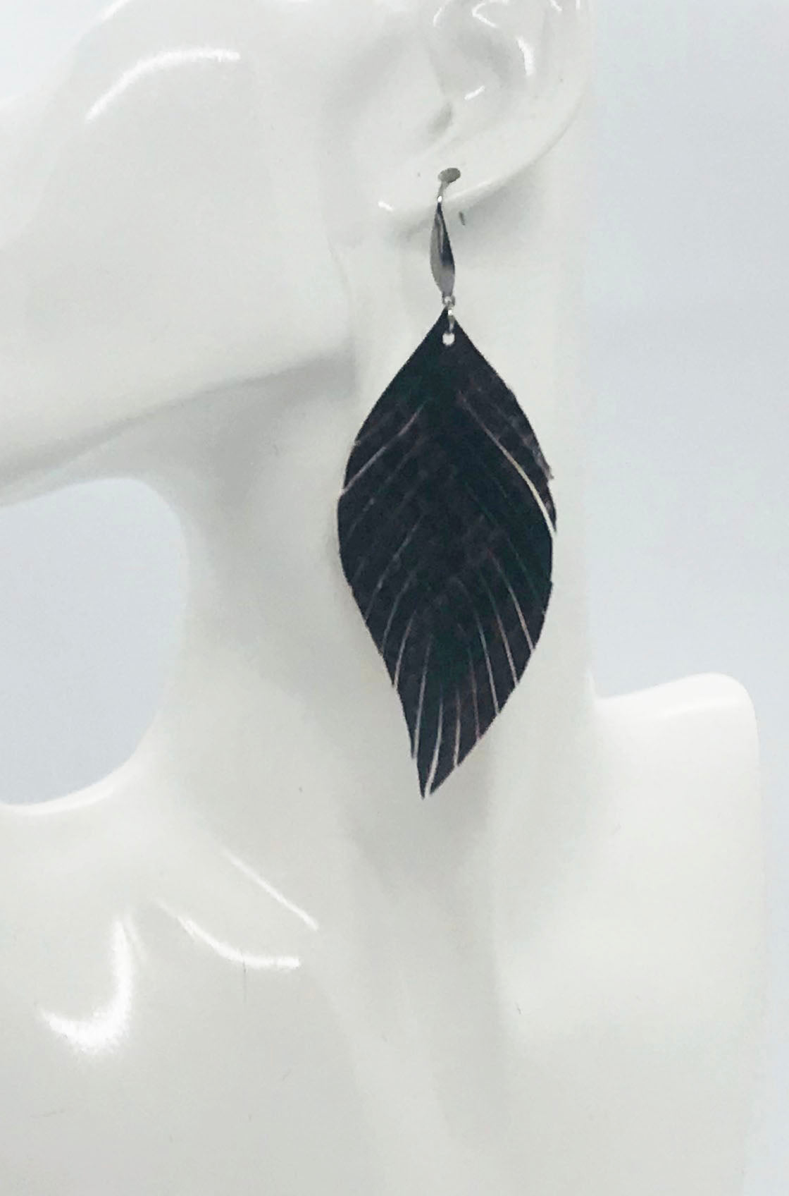 Fringe Snake Skin Leather Earrings - E19-2009