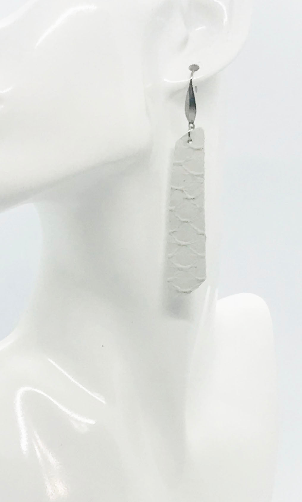 Gray Snake Leather Earrings - E19-2166