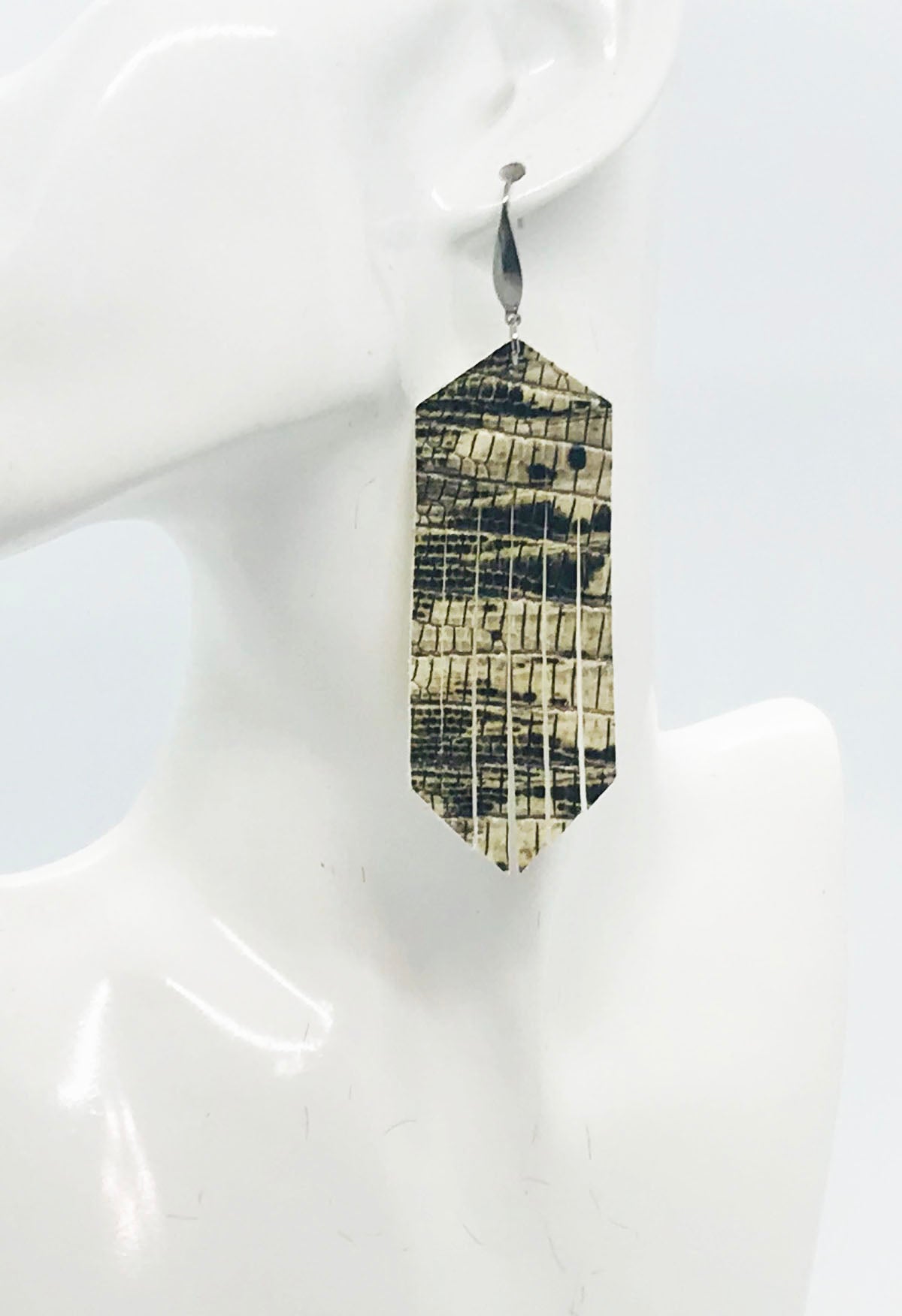 Genuine Snake Skin Leather Earrings - E19-2167