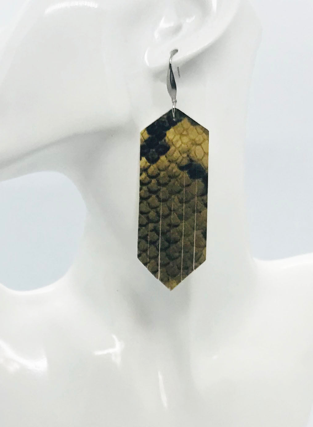 Frayed Snake Skin Leather Earrings - E19-2171