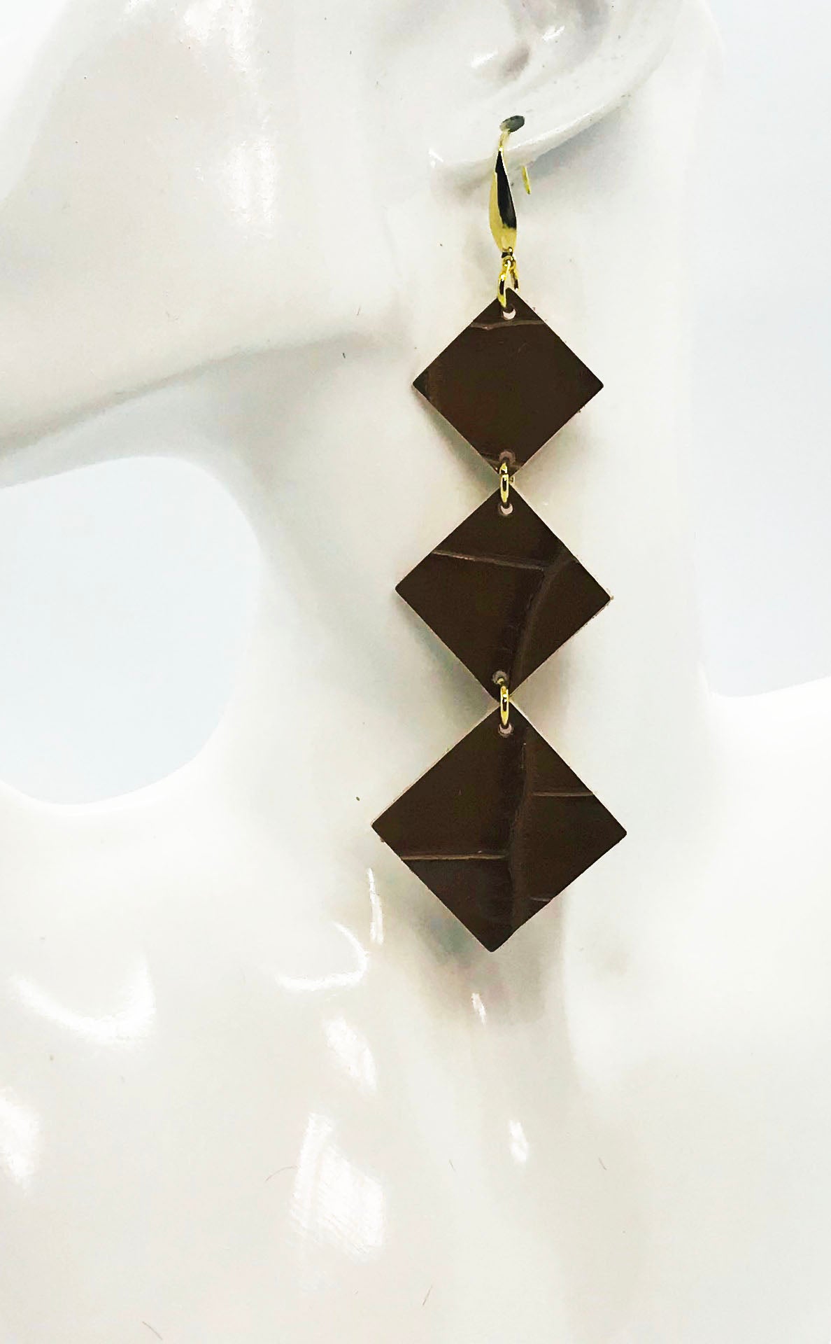 Mocha Tiered Diamond Statement Earrings
