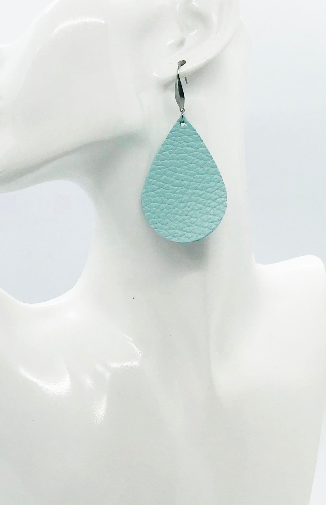 Italian Aqua Leather Earrings - E19-2375