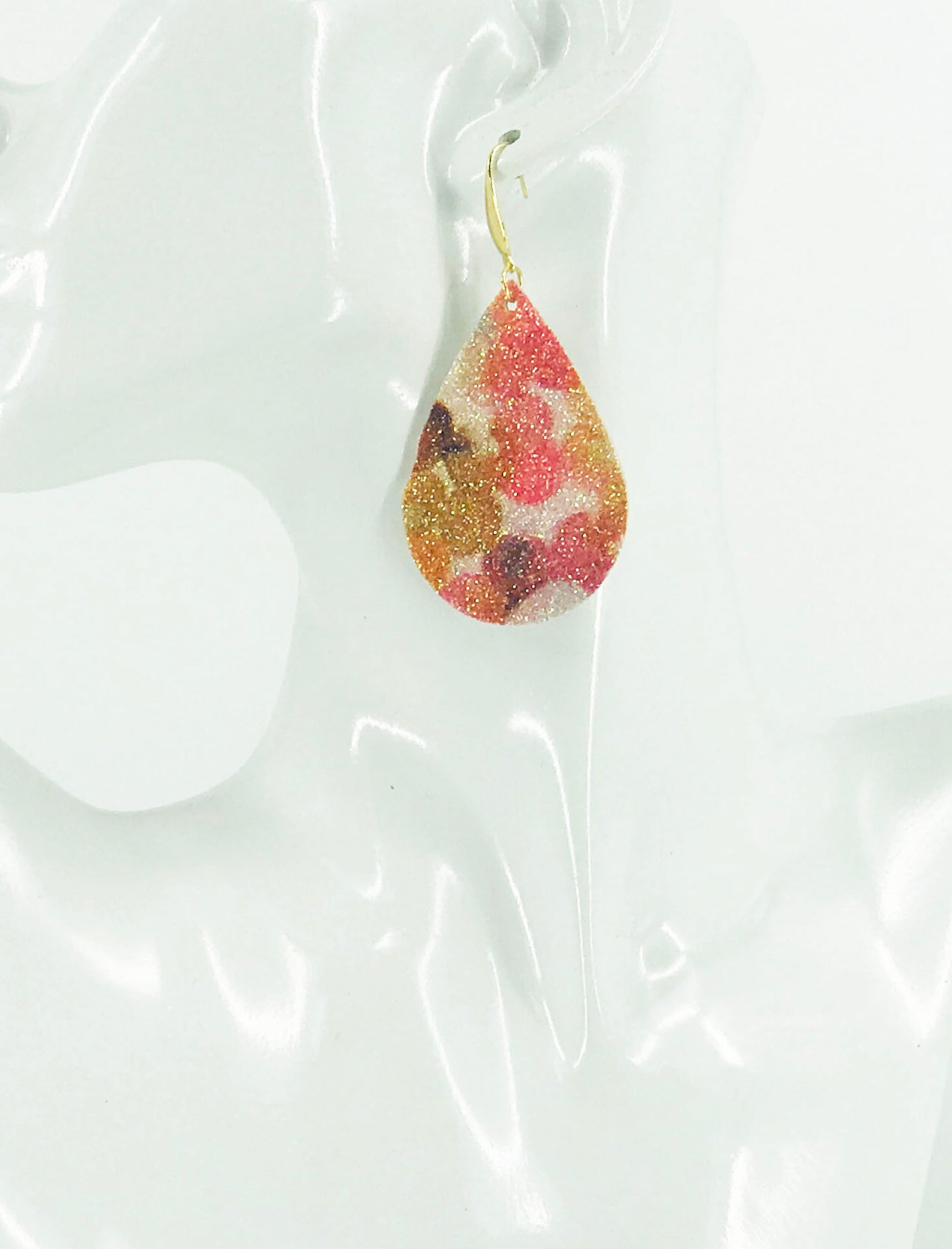 Fine Glitter on Leather Earrings - E19-2455