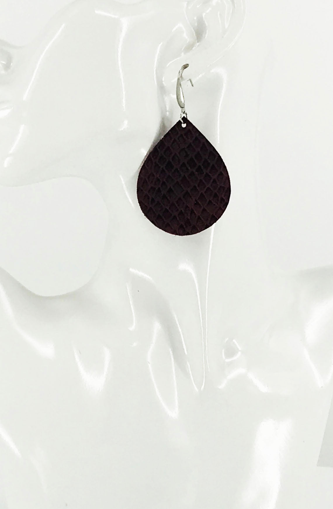 Merlot Alligator Teardrop Earrings